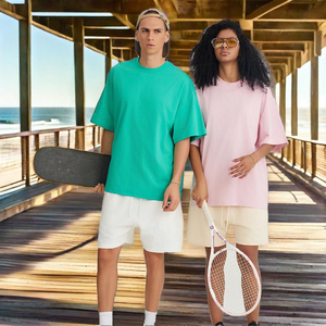 Nhà sản xuấ<span class=keywords><strong>t</strong></span> cung cấp áo thun cotton 100% Solona Ice Silk unisex dáng rộng 220g, in theo yêu cầu, kiểu dáng vai rơi, dệ<span class=keywords><strong>t</strong></span> kim trơn, thoáng má<span class=keywords><strong>t</strong></span> - Product Image 4