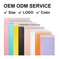 Enveloppe de courrier matelassée personnalisée avec impression couleur, enveloppe à bulles en plastique, emballage pour envoi, sac d'expédition avec logo pour l'expédition express
