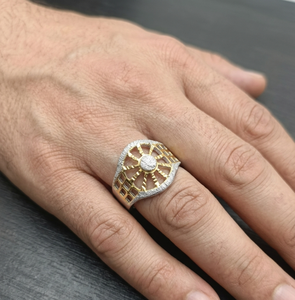 Fashion Jewelry Gold Plated <b>Men</b> <b>Ring</b> Premium Copper and Brass Classic Festive Finger <b>Ring</b> Elegant Statement Jewelry for Wedding - Product Image 3