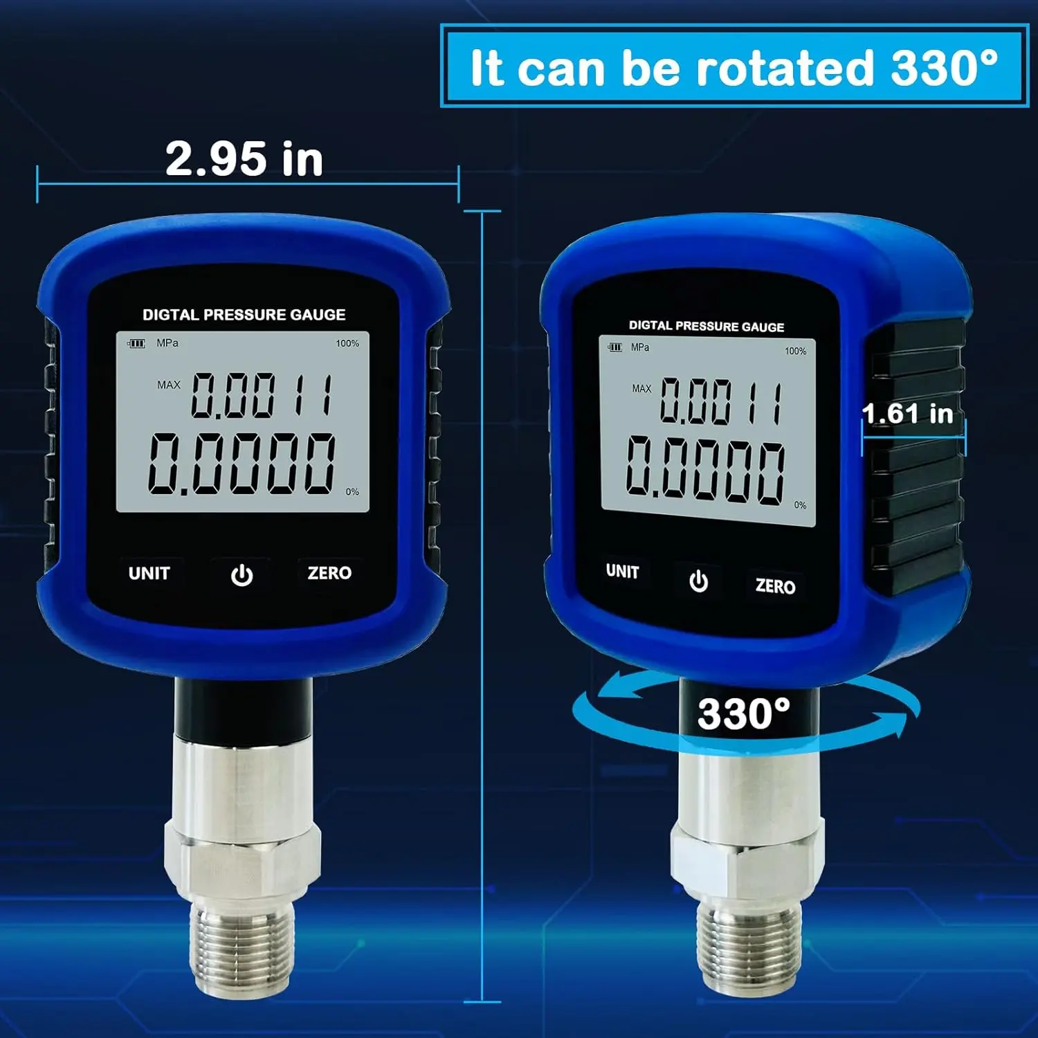 جهاز قياس الضغط الرقمي MD-S281 Datalogger مع غطاء بلاستيكي 0.2% FS 1/4NPT 1/2NPT
