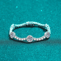925 argent pierres précieuses glace Bracelet bijoux de luxe Fine Moissanite grappe diamant Tennis Bracelet femmes chaîne mariage