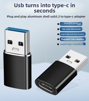 Adaptateur USB vers Type-C OTG, USB 3.2 vers USB-C 10G, alliage d'aluminium pour chargeur d'ordinateur portable Android, PC, adaptateur de transfert de données et de charge 3.2A