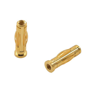 Adaptador de Plugue de 4.0mm, Plugue <span class=keywords><strong>Banana</strong></span> de Cobre Puro Banho de Ouro, Adaptador Tipo Lanterna - Conector de Teste com Rosca M3, Conversor de Cobre Completo - Product Image 1