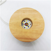 Support de lampe à LED moderne avec interrupteur USB veilleuse et cristal acrylique 3D pour base d'affichage en résine de boule en bois cadeau de base