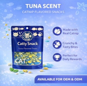 Mint Tuna Chicken Flavor Cat Snack Natural Ingredients High Protein Healthy <b>Treat</b> for Cats Wholesale OEM - Product Image 1