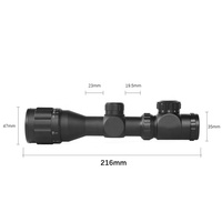Lunette optique d'usine 4X32 AOEG avec éclairage latéral rouge et vert, compacte