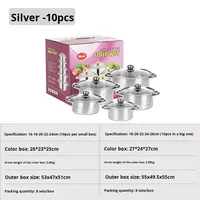 Batterie de cuisine de luxe en acier inoxydable triple couche, sans revêtement, avec couvercles et fenêtre de visualisation en verre, compatible tous feux, design moderne, casserole rose