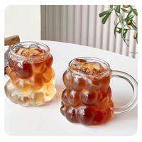 Verres à boire Verres côtelés Verres transparents esthétiques Tumbler Mugs Creative Grape Shaped Vintage Sustainable HANDGRIP 2 Pcs