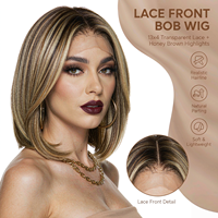 Perruque Bob Lace Front en Cheveux Humains D.S Hair 10-18 pouces, Lisse 13x4, Prise en Charge OEM/ODM, Emballage Personnalisé