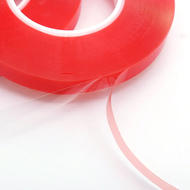 Accepteren Custom Super Clear Red Liner Sterke Solvent Lijm Dubbelzijdig Pet Plakband Voor Automotive