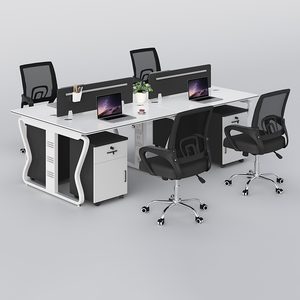 Escritorio de Oficina Moderno para 2, 4 o 6 Personas con Divisiones, Mesa de Computadora Modular para Personal con Gabinetes para Oficina Abierta - Product Image 1