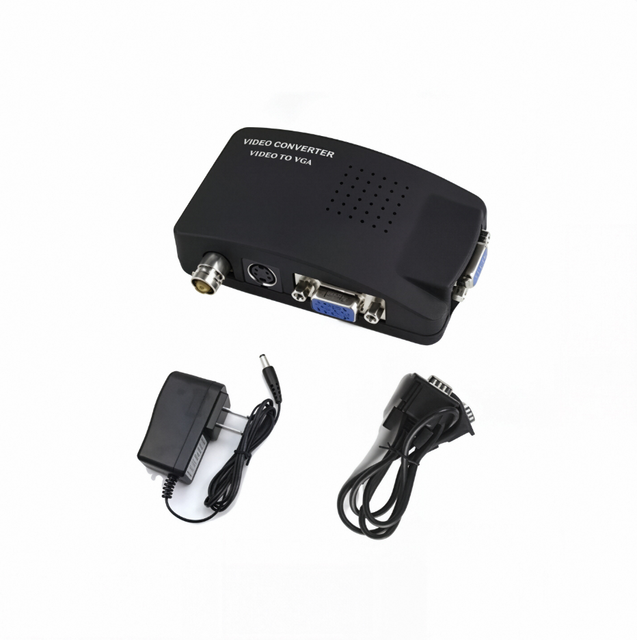 Good VGA BNC S-VIDEO Out Adapter BNC to VGA Converter Composite Digital Switch Box Box WITH DC CABLE VGA to Video Converter