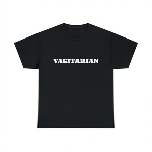 T-Shirt Vagitarian Nera Unisex con Collo Rotondo e Manica Corta, Stampa Serigrafica, Abbigliamento Promozionale - Product Image 4