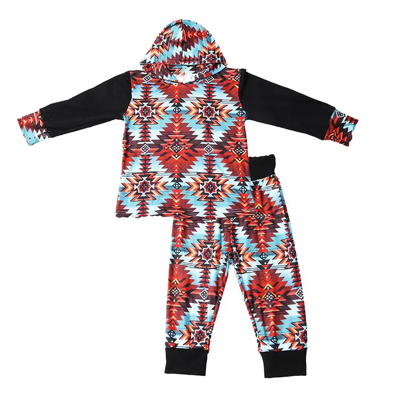 geometricprinted baby boy's outfit christmas party boutique charm kids clothing set
