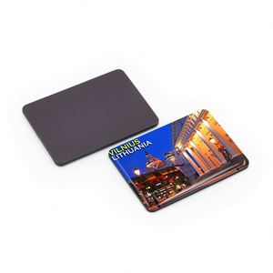 <b>Fridge</b> Lithuania Souvenir Crystal 3D Murano Glass Rectangle Round Magnet Customization - Product Image 3