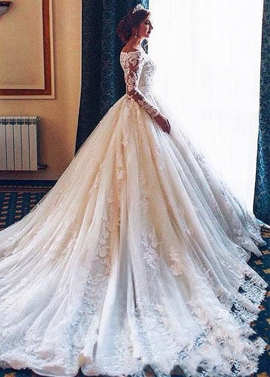 custom lace dress Custom Lace Plus Size Flutter Sleeves A-line Wedding Dress, White main image 0