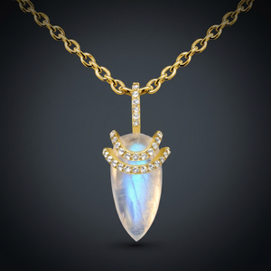 Opal Arrow Pendant <b>Necklace</b> 18K Gold Plated With Diamond Accents Channel Setting Unisex Luxury Link Chain Everyday Wear - Product Image 3