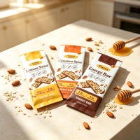 Sachet d'emballage alimentaire personnalisé en Mylar, forme oreiller, avec doublure en feuille mate, pour barres chocolatées énergétiques et snacks