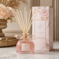 Diffuseur à roseaux de luxe OEM 100 ml, ensemble complet, huile parfumée liquide, diffusion longue durée, logo personnalisé, coffret cadeau pour la maison