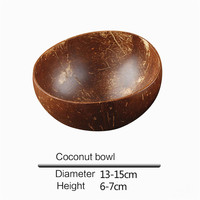 Bols et assiettes en bois, bol en coquille de noix de coco, petit format, logo personnalisé, avec cuillère, ensemble de couverts, prix de cuisine, naturel, écologique