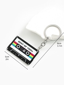 Porte-clés créatif en acrylique rétro en forme de cassette musicale, personnalisé, pour voiture, sac, accessoire, pour <span class=keywords><strong>audiophile</strong></span> et fan de musique - Product Image 6