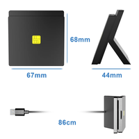 Lector de Tarjetas Inteligentes USB Rocketek CR319 y Adaptador de Tarjeta SIM, Lector de Tarjetas de Identificación con Chip IC de Contacto para Computadora de Escritorio y Portátil