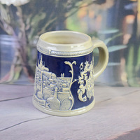 Chope à bière réutilisable en porcelaine classique de qualité supérieure, écologique, compatible lave-vaisselle, avec couvercle en aluminium, origine Fujian, armoiries de la République tchèque