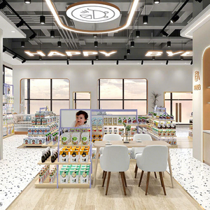 Aménagement et présentoirs personnalisés pour magasin <span class=keywords><strong>de</strong></span> vêtements pour bébés |   Étagères <span class=keywords><strong>de</strong></span> vente au détail modernes, <span class=keywords><strong>comptoir</strong></span> <span class=keywords><strong>de</strong></span> caisse et zone <span class=keywords><strong>de</strong></span> jeux interactive - Design d'intérieur - Product Image 3