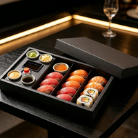 Scatola Bento Personalizzabile ESTICK di Qualità Alimentare, Confezione per Cucina Giapponese, Contenitore Rettangolare in Cartone con Scomparti Separati