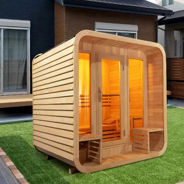 Cabinet de sauna en bois avec pruche Sauna intérieur infrarouge Hammam à vapeur Salle de sauna infrarouge pour 2 personnes Nouveau design