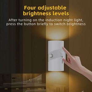 Led <b>Light</b> Modern LED Night <b>Lights</b> Warm White Human Body <b>Sensor</b> Brightness Dusk Dawn <b>Sensor</b> <b>Plug</b>-<b>in</b> Wall Bedroom Battery Power - Product Image 4