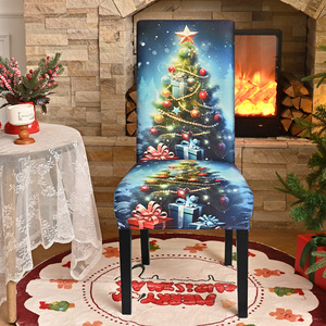 Modern Printed Polyester Christmas <b>Chair</b> <b>Covers</b>-Durable Machine Washable Eco-Friendly for Hotel and <b>Wedding</b> <b>Chairs</b> - Product Image 4