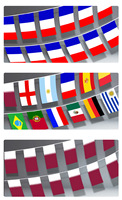Guirlande de fanions en polyester avec drapeaux de France, d'Australie, du Danemark, de la Tunisie et autres pays du monde, avec mât en plastique