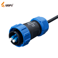 Conector Industrial WEIPU IP67 a Prueba de Agua, Cable de Extensión USB3.0/LC/RJ45, Conector de Montaje en Panel Frontal