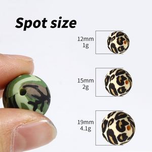 Vente en gros de nouvelles perles rondes souples jouet perles de dentition en silicone imprimées en forme de croix focale pour bébé 15 mm pour la fabrication de stylos - Product Image 3