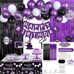 Paquete de Globos Negros para Cumpleaños, Artículos Promocionales para Fiestas, Decoración de Paredes para Bodas y Eventos - Product Image 4