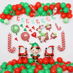 Juego de globos de Navidad Decoraciones para fiestas Globos de látex de papel de aluminio para vacaciones en casa Múltiples estilos disponibles