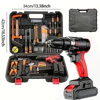 Perceuse électrique à batterie lithium-ion pour projets domestiques et de bricolage - Kit de perceuse sans fil 25+1 vitesses avec réglage de la vitesse