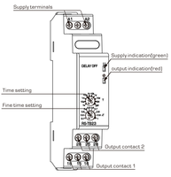 RELETEK RS-TB14-16/RS-TB24-16 Relais temporisé miniature 50/60HZ AC/DC12-240V 6A Module temporisé avec temporisation réglable