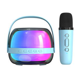 Caixa de Som Mini Karaoke Portátil Sem Fio HY-118 com Microfone Sem Fio/Rádio FM/TF/USB Luz RGB Compatível com Celular 5.3 - Product Image 6