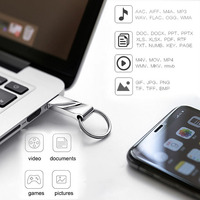 Flash Drive Usb cincin logam Mini, 1GB 2GB 4GB 8GB 16GB 32GB 64GB disesuaikan Logo Usb memori stik Pendrive
