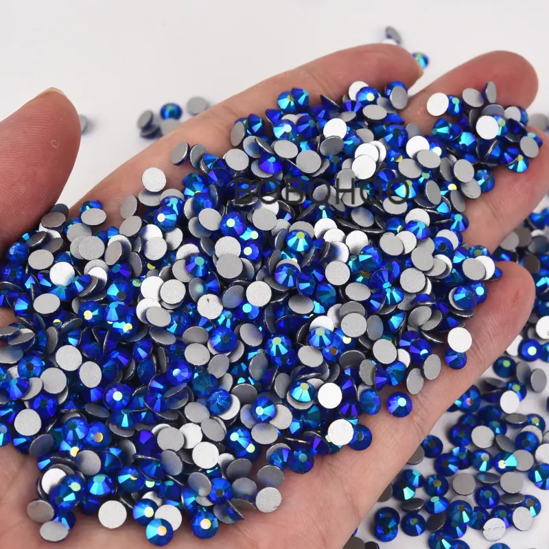 BOBOHOO Wholesale SS3-SS30 Normal Faceted Flat Back Round Glass Stones Crystal Rhinestones For Clothes