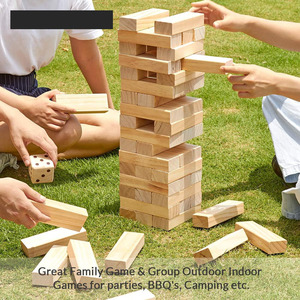 Samblocks Janga Khổng Lồ Sụt Giảm Tháp 54 Pcs Unisex Gỗ Thông Xây Dựng Đồ Chơi Ngoài Trời Trò Chơi Cho Trẻ Em Cổ Điển De Vidrio Janga Khối - Product Image 6