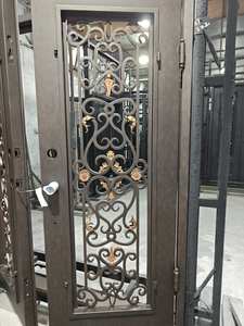 Portes d'Entrée Principales Doubles de Luxe en Fer Forgé de Style Français pour Maison - Product Image 5