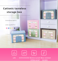 Organisateur de placard pliable en tissu cationique 66L avec cadre métallique, étanche en PVC, poignée durable, conteneurs de rangement en tissu épais