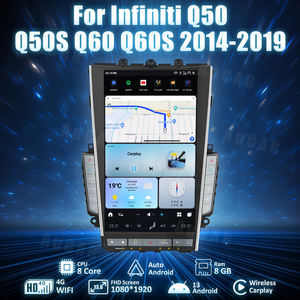 AuCar 13.6 "Android 13 Tesla tarzı ekran araba radyo çalar GPS navigasyon kablosuz Carplay ile Infiniti için Q50 Q60 2014-2022 - Product Image 5