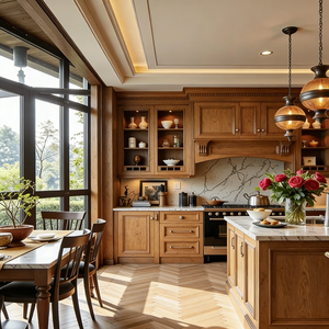 BALOM מותאם אישית 2025 ארון מטבח אמריקאי יוקרתי מעץ מלא סִגְנוֹן ארון מטבח מודולרי יוקרתי בהתאמה אישית לבן - Product Image 6