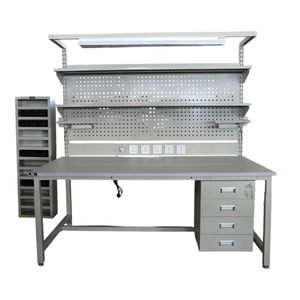 <span class=keywords><strong>Établi</strong></span> en acier antistatique Leenol ESD Poste de travail du personnel d'atelier avec panneau perforé pour outils et tiroirs de rangement de <span class=keywords><strong>garage</strong></span> État d'<span class=keywords><strong>occasion</strong></span> - Product Image 1