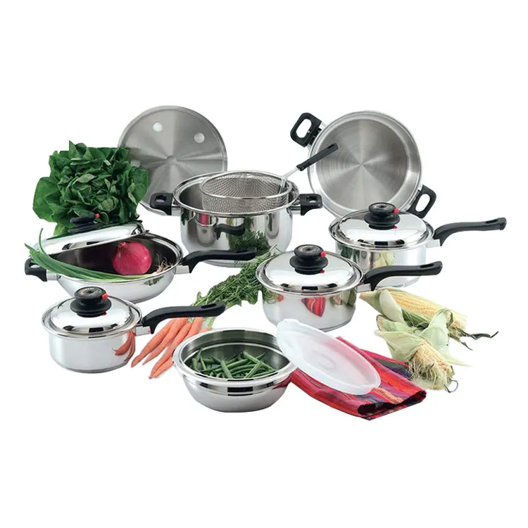 Đồ Dùng Nhà Bếp 15 Miếng Thép Không Gỉ Cookware Pot Set Phẫu Thuật Cấp Đồ Dùng Nhà Bếp Cookware