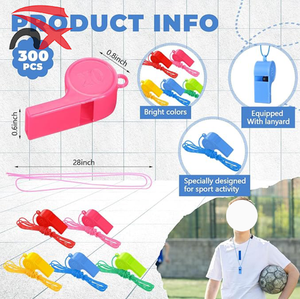 Toptan özel plastik spor antrenör düdük net ses islık referans düdük kordon ve anahtarlık halkaları ile - Product Image 3
